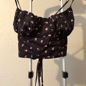 SHEIN black floral crop top
